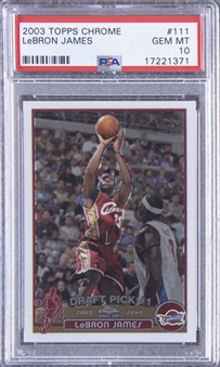 2003-04 Topps Chrome #111 LeBron James Rookie Card – PSA GEM MT 10